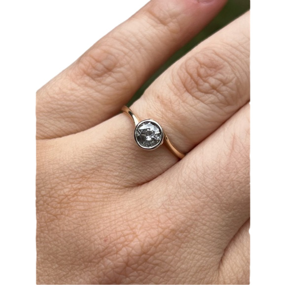 14k & Diamond Solitaire Engagement Ring - Picture 1 of 9